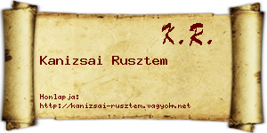 Kanizsai Rusztem névjegykártya